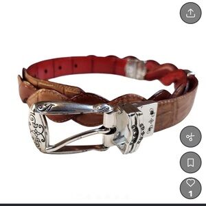 Brighton Dual-Tone Leather Belt with Silver Buckle